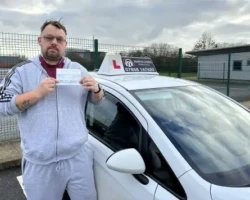 Huge congratulations for Shane for passing his driving test in Lincoln